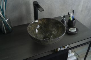 Раковина Gid Mnc486 54434 накладная под камень глянцевая 32x32x14